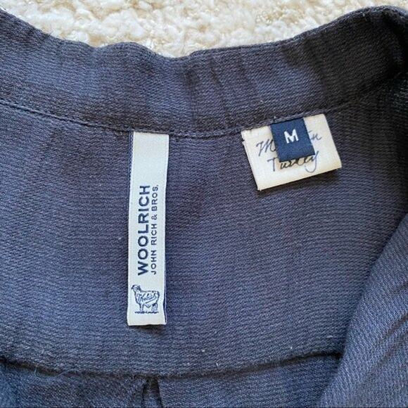 Woolrich Navy Linen Blouse Size M - Picture 5 of 7
